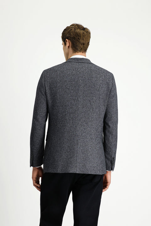 Açık Antrasit 7 Drop Slim Fit Dar Kesim Desenli Klasik Ceket