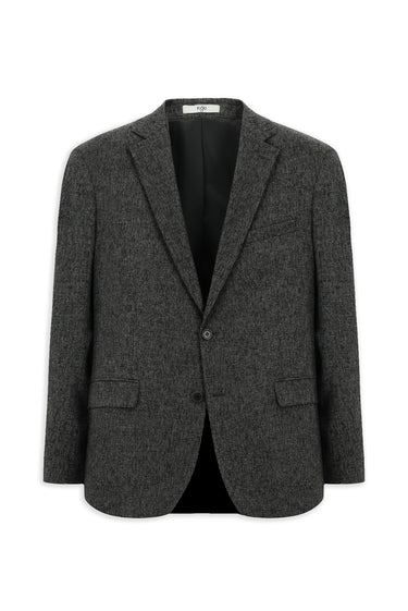 Açık Antrasit Slim Fit Dar Kesim Desenli Klasik Ceket