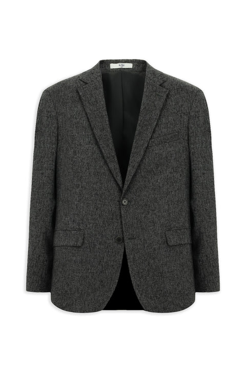Açık Antrasit 7 Drop Slim Fit Dar Kesim Desenli Klasik Ceket
