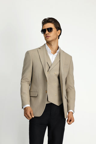  Orta Vizon Regular Fit Likralı Klasik Desenli Ceket