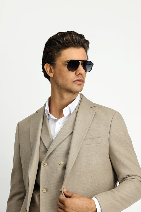 Orta Vizon 6 Drop Regular Fit Standart Kesim Likralı Klasik Desenli Ceket