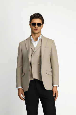  Orta Vizon Regular Fit Likralı Klasik Desenli Ceket