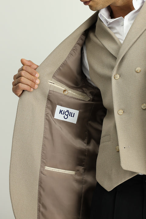 Orta Vizon 6 Drop Regular Fit Standart Kesim Likralı Klasik Desenli Ceket