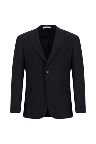  Koyu Lacivert Relaxed Fit Rahat Kesim Likralı Klasik Desenli Ceket