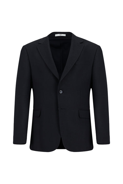 Koyu Lacivert 4 Drop Relaxed Fit Rahat Kesim Likralı Klasik Desenli Ceket