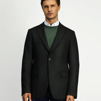 Koyu Yeşil 4 Drop Relaxed Fit Rahat Kesim Likralı Klasik Desenli Ceket