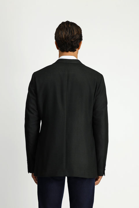 Koyu Yeşil 4 Drop Relaxed Fit Rahat Kesim Likralı Klasik Desenli Ceket