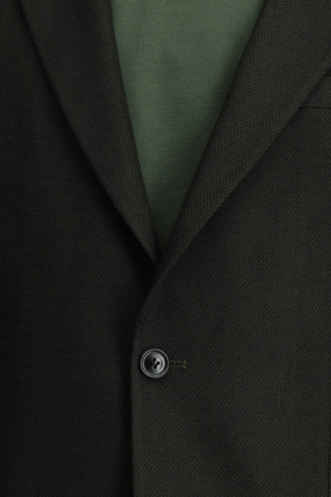 Koyu Yeşil 4 Drop Relaxed Fit Rahat Kesim Likralı Klasik Desenli Ceket