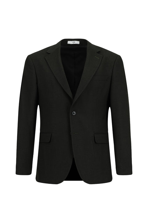 Koyu Yeşil 4 Drop Relaxed Fit Rahat Kesim Likralı Klasik Desenli Ceket