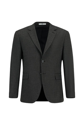  Koyu Antrasit Relaxed Fit Rahat Kesim Likralı Klasik Desenli Ceket