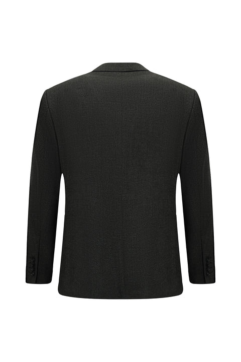 Koyu Antrasit 4 Drop Relaxed Fit Rahat Kesim Likralı Klasik Desenli Ceket