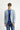 Açık Mavi Slim Fit Dar Kesim Desenli Yünlü Ceket