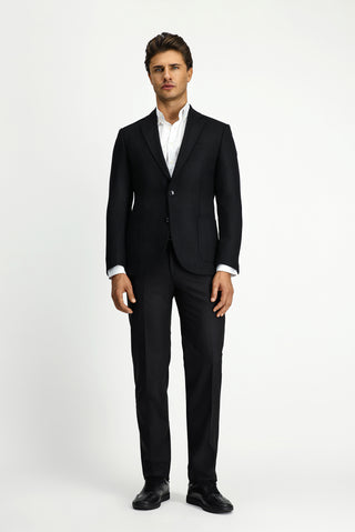  Siyah Slim Fit Dar Kesim Desenli Spor Yünlü Ceket