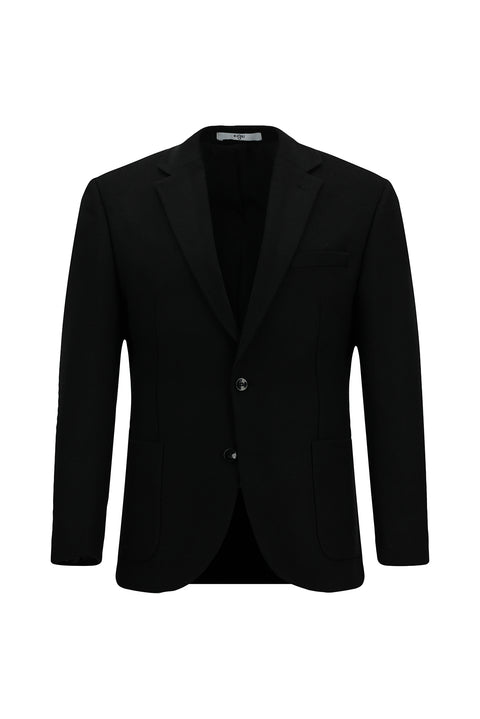 Siyah 7 Drop Slim Fit Dar Kesim Desenli Spor Yünlü Ceket