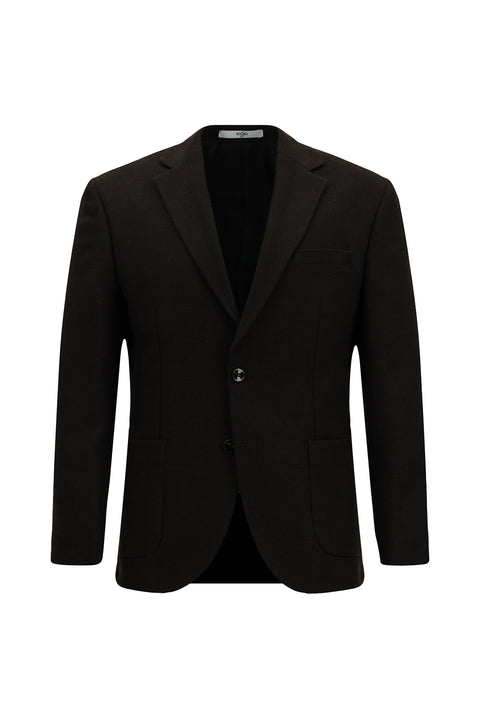 Koyu Kahve 7 Drop Slim Fit Dar Kesim Desenli Spor Yünlü Ceket