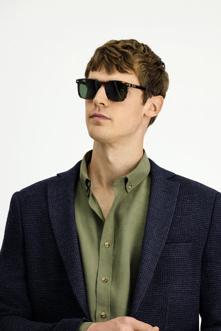  Koyu Lacivert Super Slim Fit Ekstra Dar Kesim Desenli Spor Yünlü Ceket