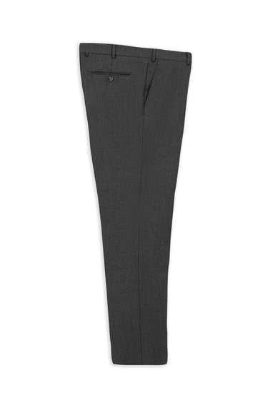 Koyu Füme Slim Fit Dar Kesim Yünlü Flanel Klasik Pantolon