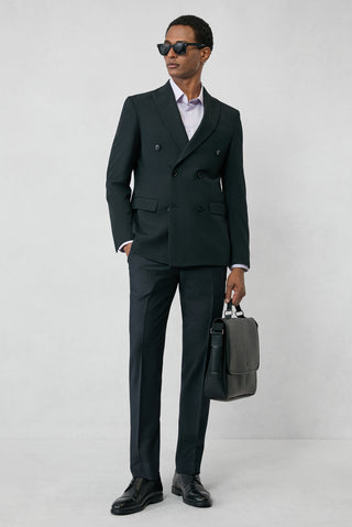  Koyu Antrasit 7 Drop Slim Fit Dar Kesim Yünlü Flanel Klasik Pantolon