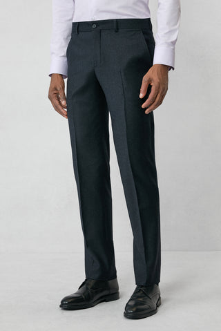  Koyu Antrasit 7 Drop Slim Fit Dar Kesim Yünlü Flanel Klasik Pantolon