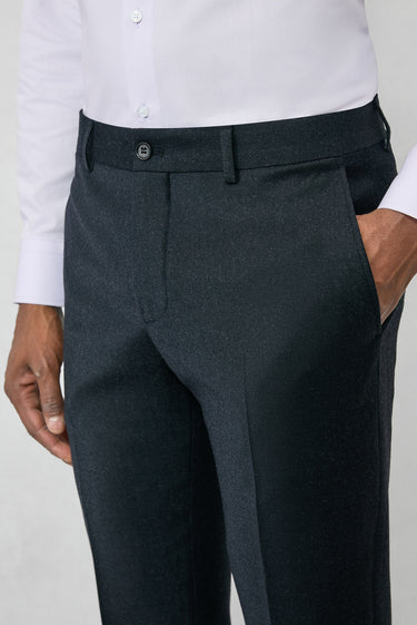  Koyu Antrasit 7 Drop Slim Fit Dar Kesim Yünlü Flanel Klasik Pantolon