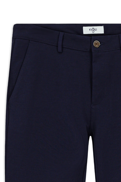 Orta Lacivert 6 Drop Regular Fit Standart Kesim Likralı Esnek Kanvas / Chino Pantolon