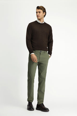  Orta Haki Slim Fit Dar Kesim Likralı Kanvas / Chino Pantolon