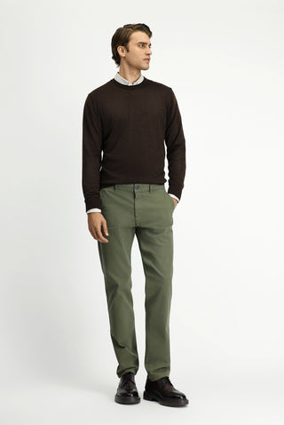  Orta Haki Slim Fit Dar Kesim Likralı Kanvas / Chino Pantolon