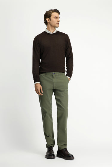  Orta Haki Slim Fit Dar Kesim Likralı Kanvas / Chino Pantolon