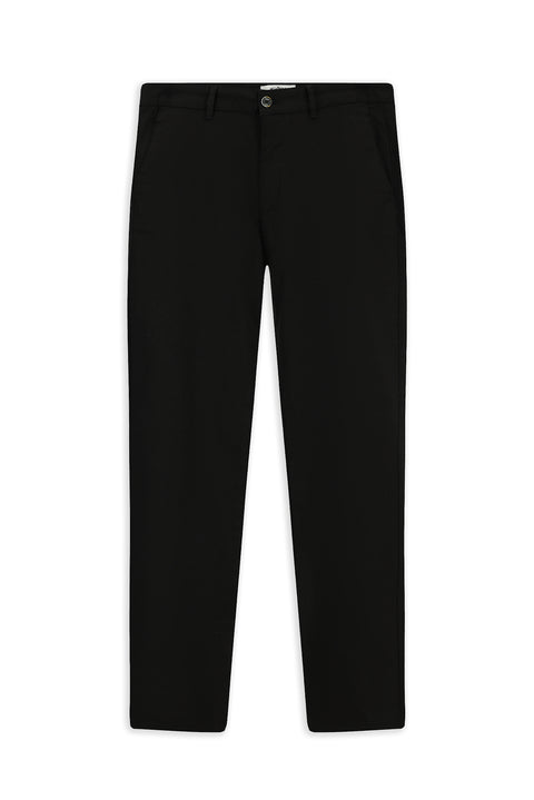 Siyah Slim Fit Dar Kesim Likralı Desenli Kanvas / Chino Pantolon