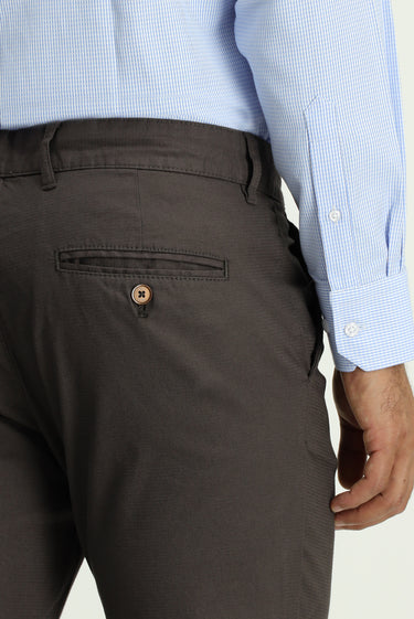 Açık Kahve  Slim Fit Dar Kesim Likralı Desenli Kanvas / Chino Pantolon