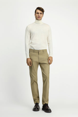  Açık Vizon Slim Fit Dar Kesim Likralı Desenli Kanvas / Chino Pantolon