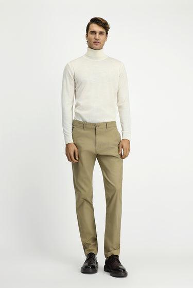  Açık Vizon Slim Fit Dar Kesim Likralı Desenli Kanvas / Chino Pantolon