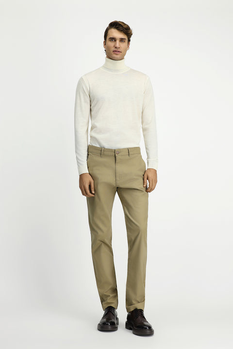 Açık Vizon 7 Drop Slim Fit Dar Kesim Likralı Desenli Kanvas / Chino Pantolon