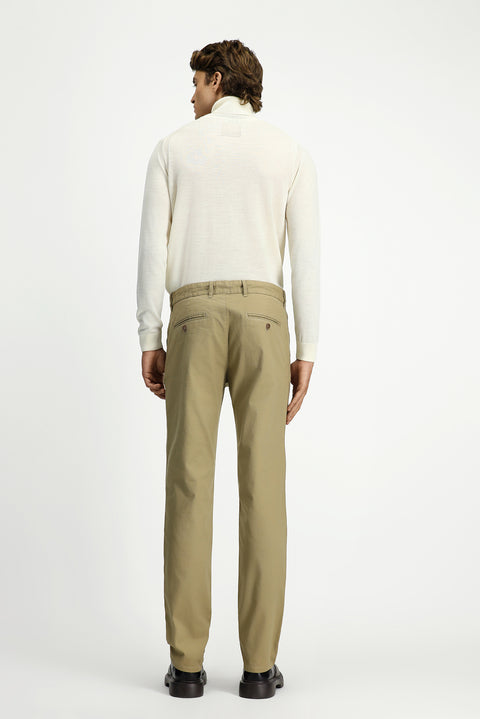 Açık Vizon 7 Drop Slim Fit Dar Kesim Likralı Desenli Kanvas / Chino Pantolon