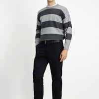 Siyah Relaxed Fit Rahat Kesim Likralı Kanvas / Chino Pantolon