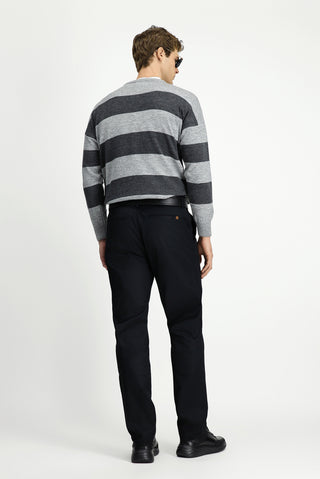  Siyah 4 Drop Relaxed Fit Rahat Kesim Likralı Kanvas / Chino Pantolon