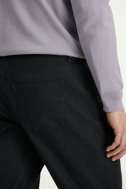 Koyu Antrasit 6 Drop Regular Fit Standart Kesim Likralı Kanvas / Chino Pantolon