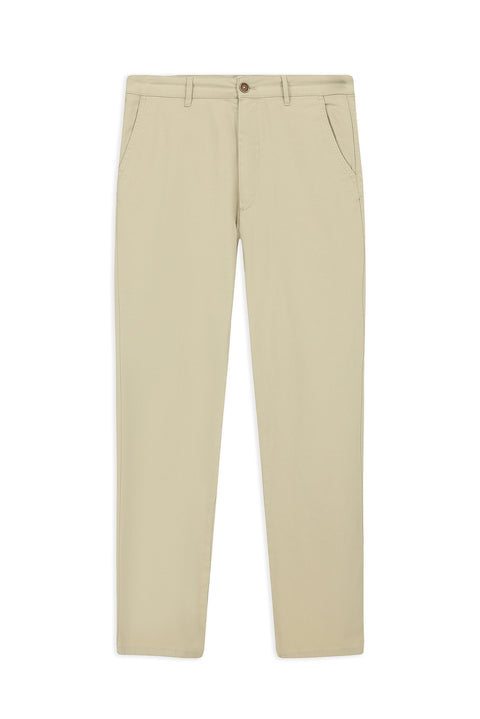 Açık Vizon Slim Fit Dar Kesim Yan Cepli Likralı Kanvas / Chino Pantolon