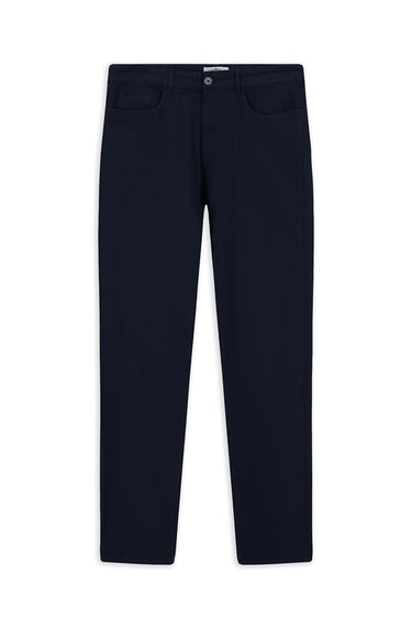 Orta Lacivert Slim Fit Dar Kesim Likralı Kanvas / Chino Pantolon