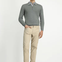 Açık Vizon 7 Drop Slim Fit Dar Kesim Likralı Kanvas / Chino Pantolon