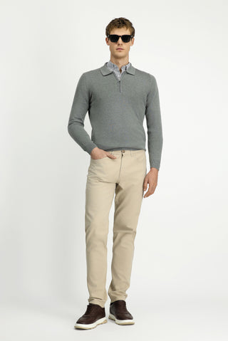  Aç?k Vizon 7 Drop Slim Fit Dar Kesim Likral? Kanvas / Chino Pantolon-Ki??l?