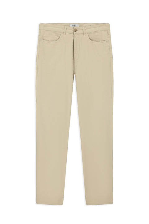 Açık Vizon Slim Fit Dar Kesim Likralı Kanvas / Chino Pantolon