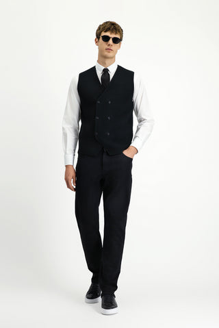  Siyah Slim Fit Dar Kesim Likralı Denim Pantolon