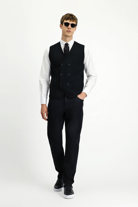 Siyah 7 Drop Slim Fit Dar Kesim Likralı Denim Pantolon