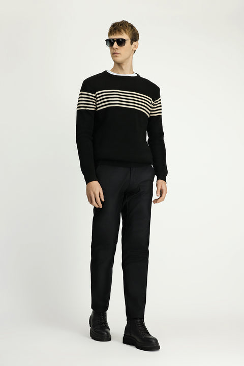 Siyah 6 Drop Regular Fit Standart Kesim Likralı Kanvas / Chino Pantolon