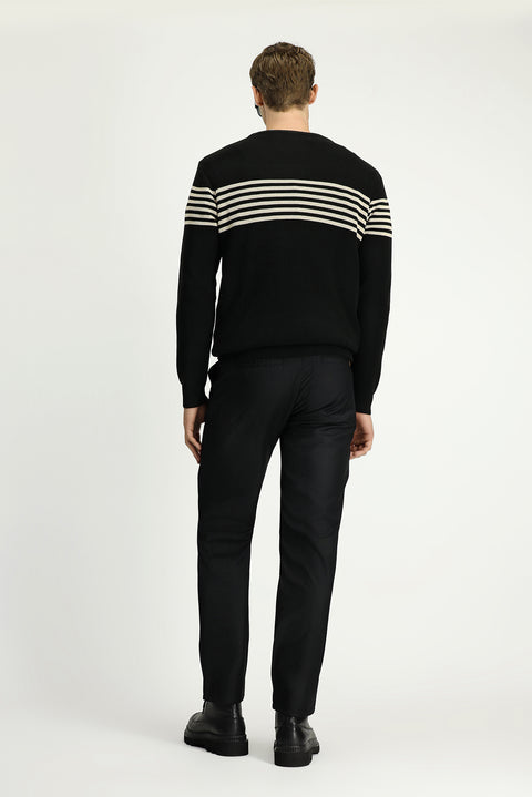 Siyah 6 Drop Regular Fit Standart Kesim Likralı Kanvas / Chino Pantolon