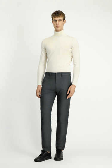  Koyu Füme Regular Fit Likralı Kanvas / Chino Pantolon