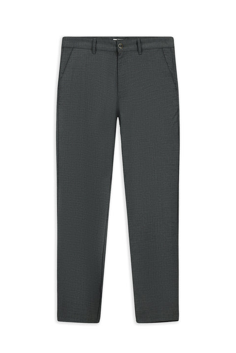 Koyu Füme Regular Fit Standart Kesim Likralı Kanvas / Chino Pantolon