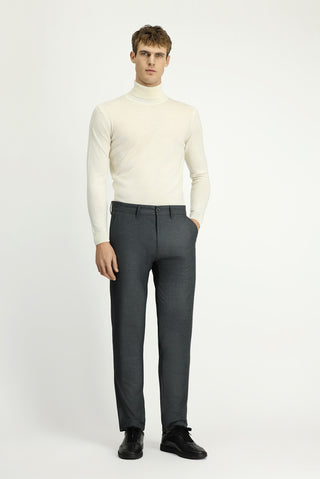  Koyu Füme Regular Fit Likralı Kanvas / Chino Pantolon