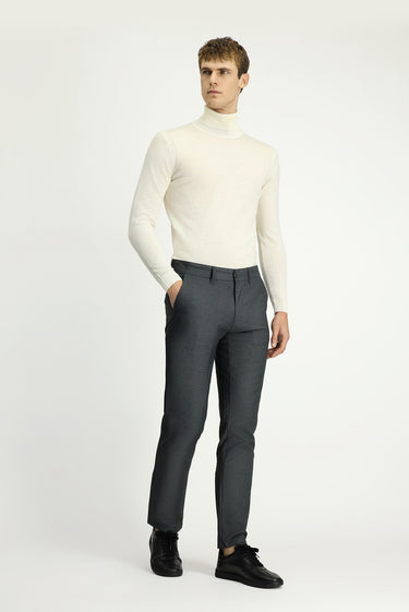  Koyu Füme Regular Fit Likralı Kanvas / Chino Pantolon